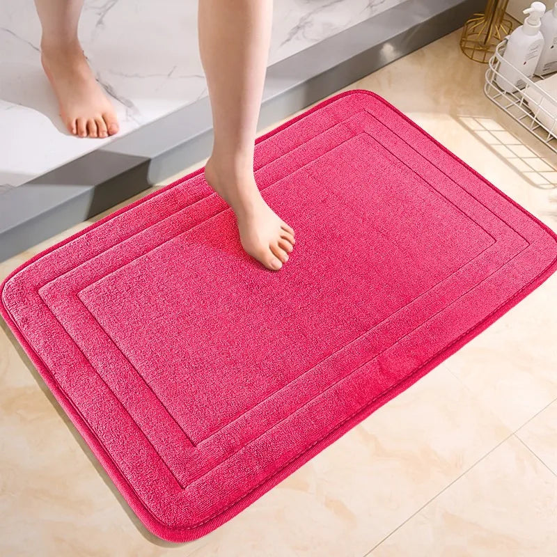 Non-Slip Bathroom Mat - Soft, Comfortable Absorbent Floor Carpet, Machine Washable & Quick-Dry Shower Room Doormat