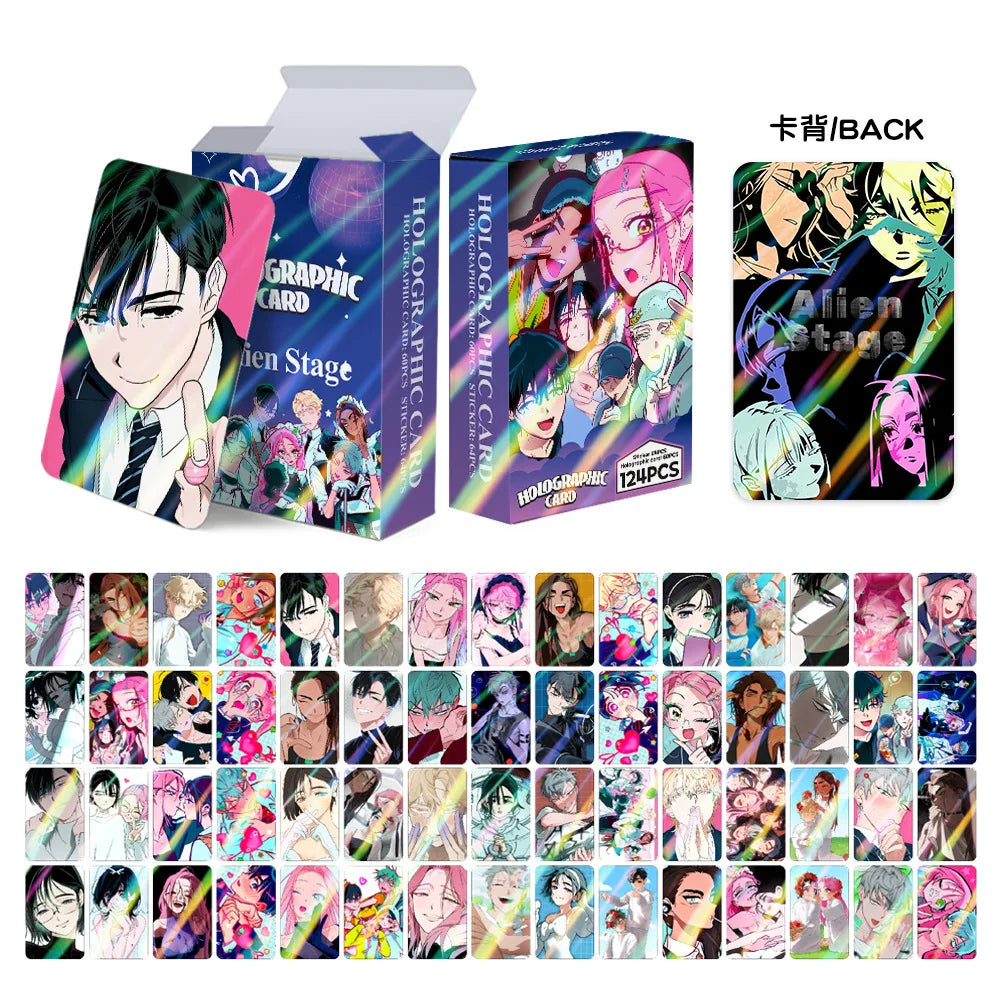 124PCS Alien Stage Holographic LOMO Cards & Stickers - Collectible Fan Gift Set Featuring Luka, Hyuna & Ivan
