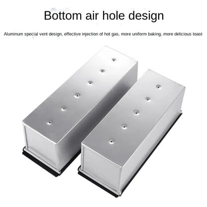 Premium Non-Stick Aluminum Alloy Toast Boxes with Lid - Various Sizes (250g/450g/600g/750g/900g/1000g) for Baking Bread and Cakes