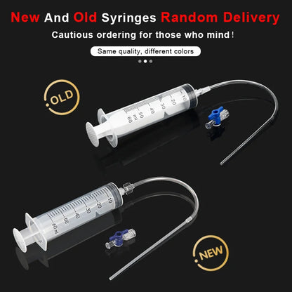 Bicycle Tubeless Tire Liquid Injection Tool — 60ML Syringe with Presta Valve Core Remover for MTB & Road Bikes