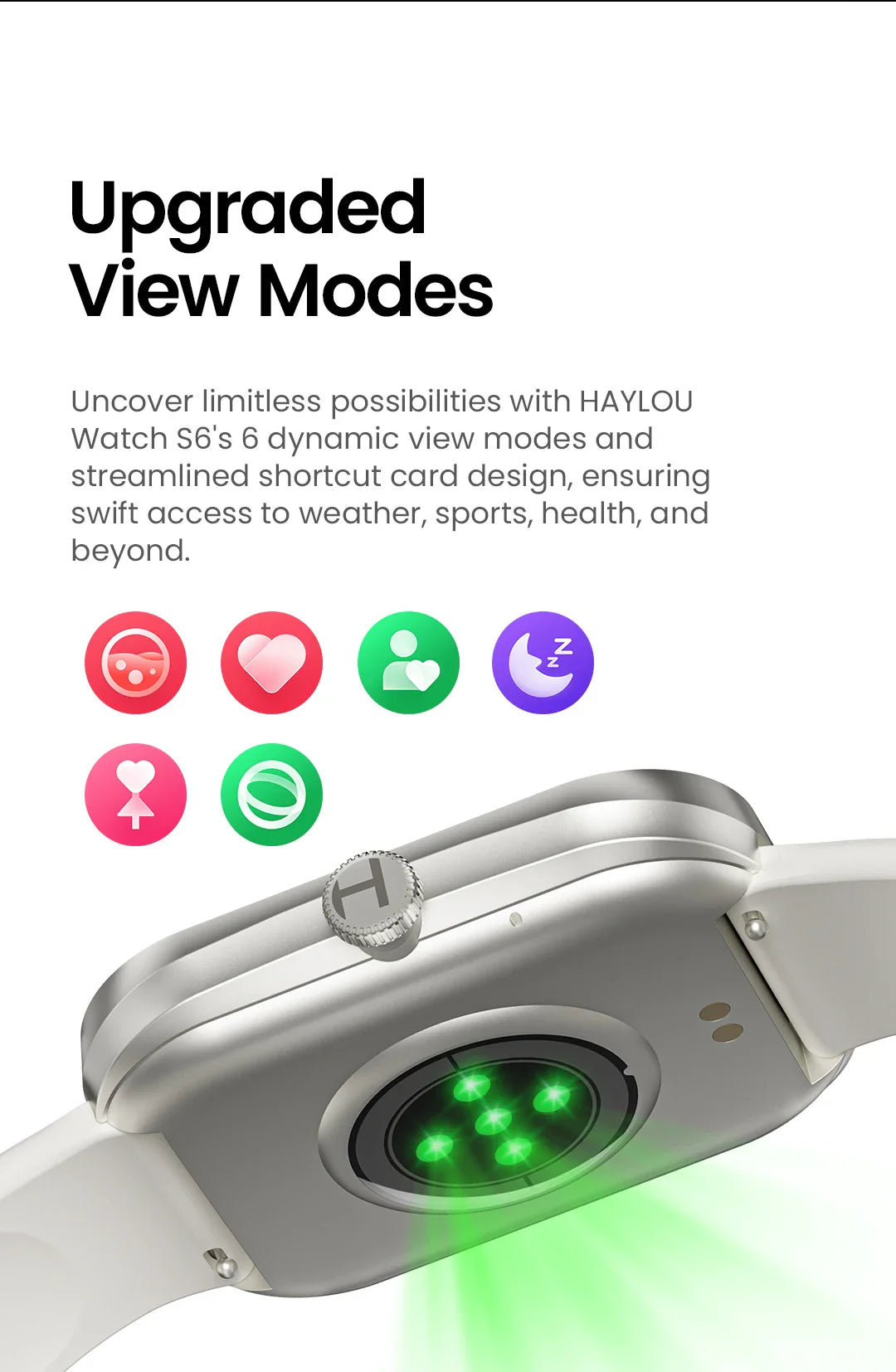 HAYLOU Watch S6 Smartwatch — 2.01" HD Display, Bluetooth Voice Calls, IP68 Waterproof Fitness Tracker