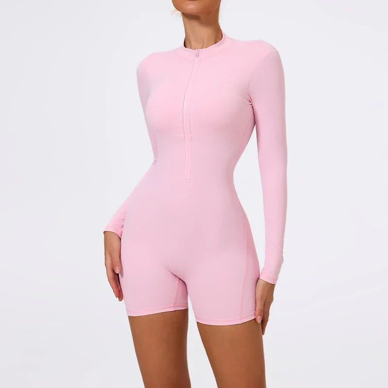 Women's Summer Backless Yoga Jumpsuit – One Piece Fitness Romper Gym Sportswear Tight Shorts Outfit