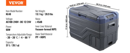 SucceBuy Portable Car Refrigerator — 8L–75L Single & Dual Zone Fridge with Bluetooth Temperature Control for Camping & RV