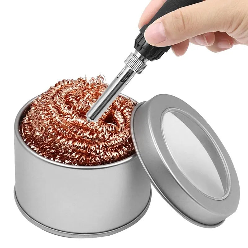 Soldering Iron Cleaning Ball: Mesh Filter for Desoldering - Copper Wire Cleaner Ball for Nozzle Tip Maintenance - Metal Dross Box Clean Tool