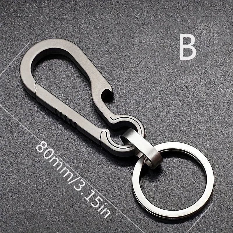 Titanium Carabiner Keychain – Hook Key Ring with Bottle Opener for Camping, Hiking & Outdoor Travel