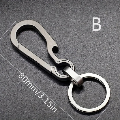 Titanium Carabiner Keychain – Hook Key Ring with Bottle Opener for Camping, Hiking & Outdoor Travel