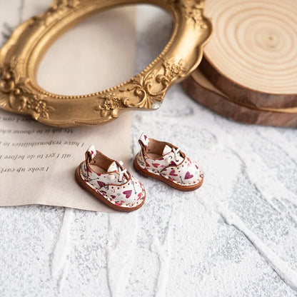 Blythe Baby Mini Cowhide Shoes – Handmade OB22 OB24 UFDOLL Checker Doll Accessories