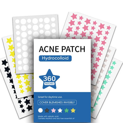 360PCS Colorful Invisible Pimple Removal Hydrocolloid Patches – Anti-Acne Spot Concealer Beauty Repair Stickers