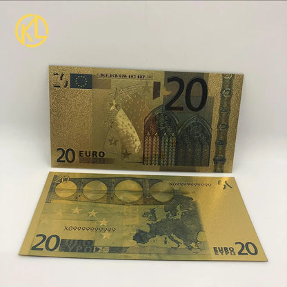 Colored European Banknote Currency Set – 5 to 1000 Million Euro Gold Notes for Business Gifts & Collection