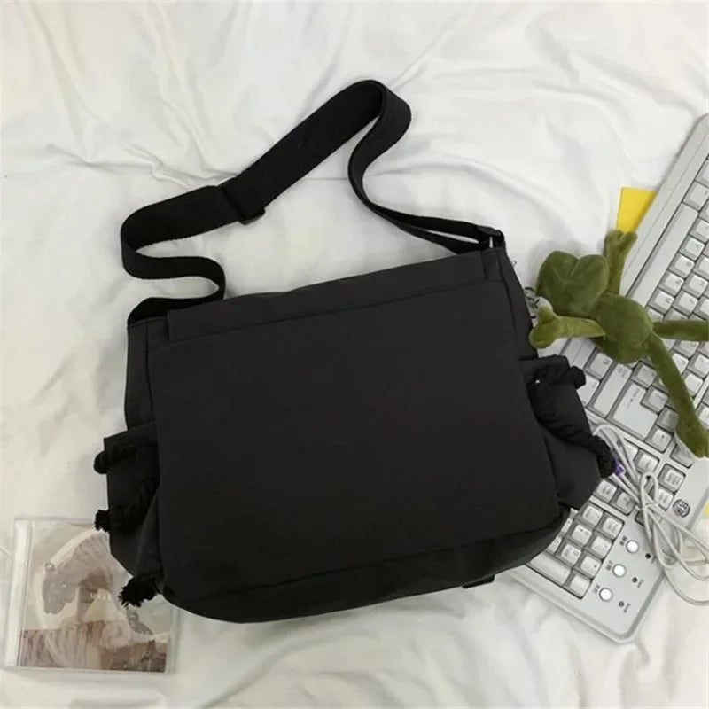 Youth Fashion Nylon Crossbody Bag – Large Capacity Canvas Shoulder Messenger School Bag for Women & Girls