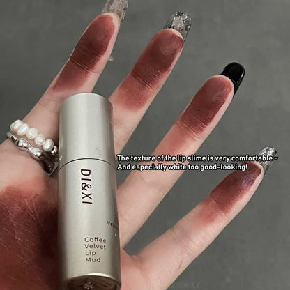 Long-Lasting Waterproof Matte Velvet Lip Gloss – Smooth Nude Brown Lip Tint for Festival Gifts