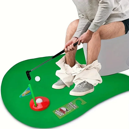 ABS Mini Golf Putting Green Set – Toilet Leisure Indoor Sports Game with Putter & Ball for Adults