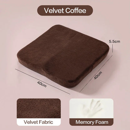 Ergonomic Memory Foam Seat Cushion – Tailbone & Hemorrhoid Relief, Office Chair & Car Pillow
