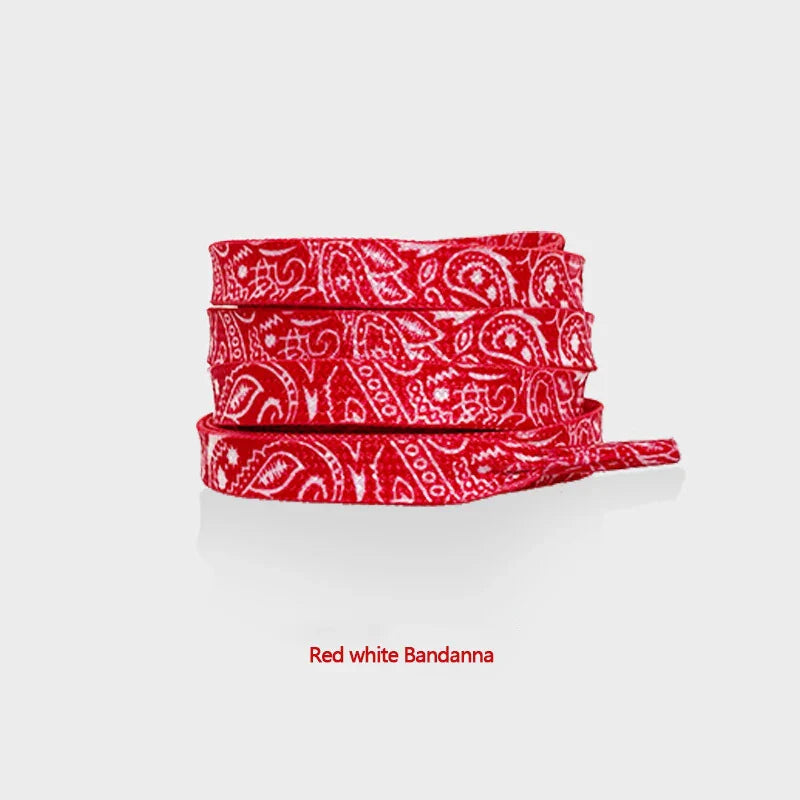 Gilding Flat Shoe Laces - Cashew Flower Hand-Painted Shoelaces for Sneakers, Basketball & Tennis Shoestrings
