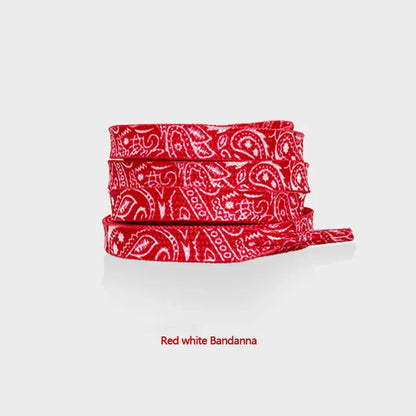 Gilding Flat Shoe Laces - Cashew Flower Hand-Painted Shoelaces for Sneakers, Basketball & Tennis Shoestrings