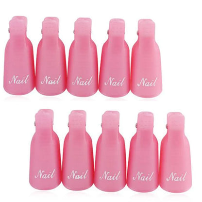 10Pcs UV Gel Polish Remover Clips – Colorful Acrylic Nail Art Soak-Off Caps for DIY Manicure & Nail Cleaning
