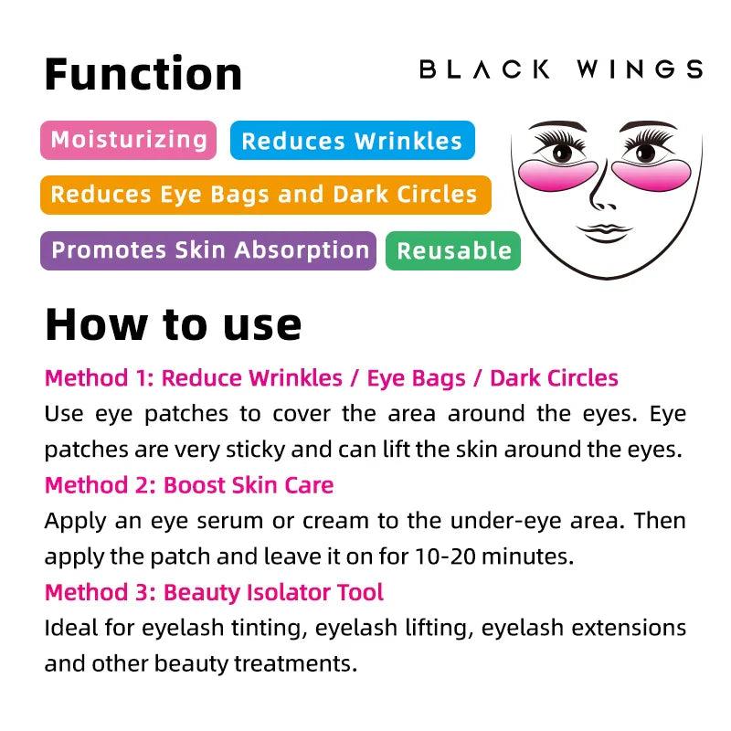 Blackwings Reusable Silicone Cooling Eye Patches – Gel Eye Mask for Dark Circles & Puffy Eyes (6 Pairs)