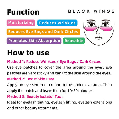Blackwings Reusable Silicone Cooling Eye Patches – Gel Eye Mask for Dark Circles & Puffy Eyes (6 Pairs)