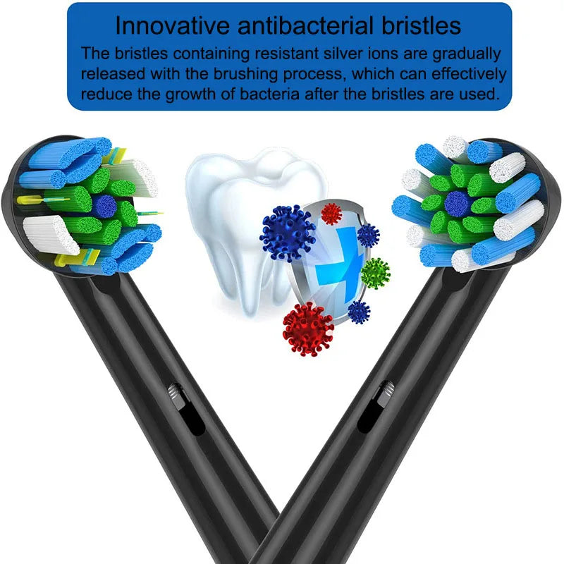 4Pcs 3D Oral B Toothbrush Heads - Replacement Brush Attachment for Braun Oral B, Oral Toothbrush Heads, Compatible with Oral B Nozzles