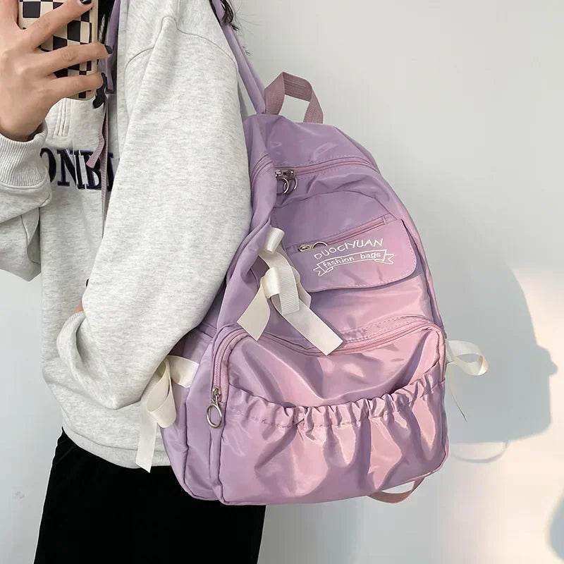 Fashion Canvas Backpack for Women - Anti-Theft Shoulder Bag - New School Bag for Teen Girls