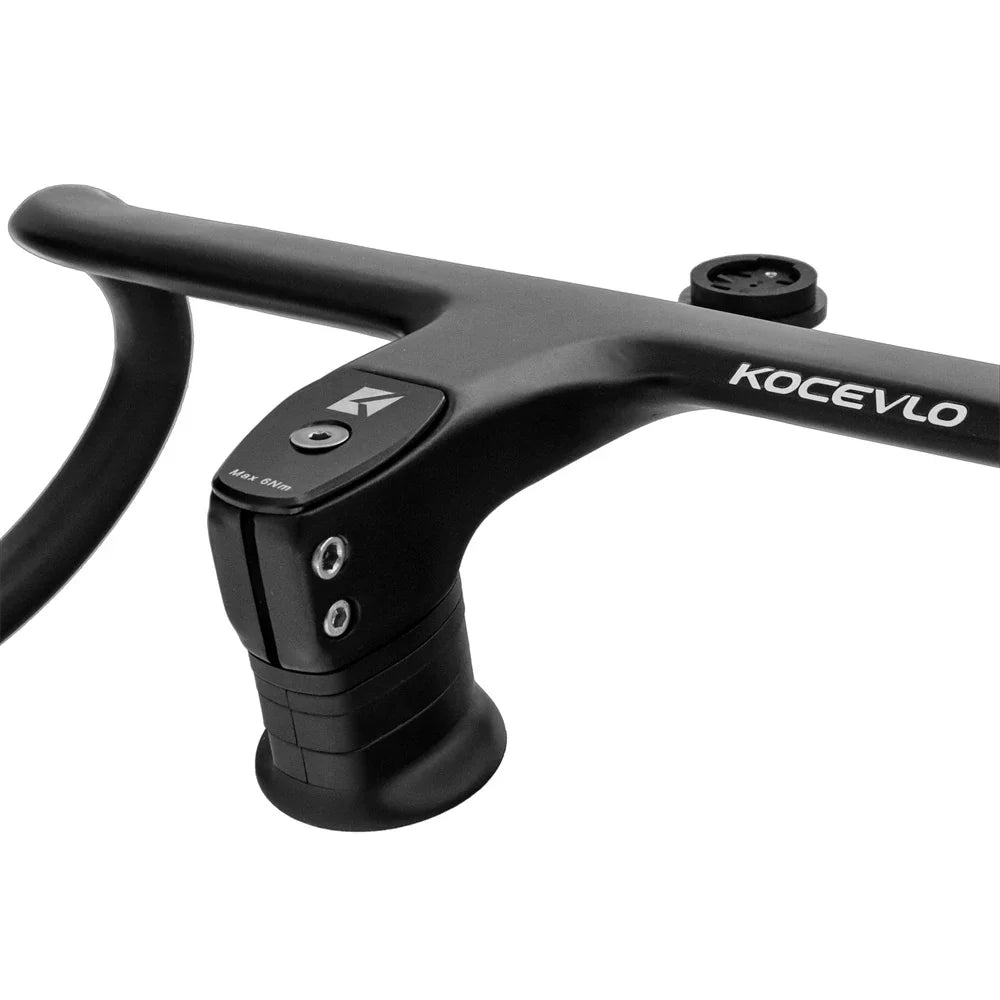 KOCEVLO Full Carbon Fiber Road Bike Stem & Integrated Handlebar — 28.6mm with Spacers
