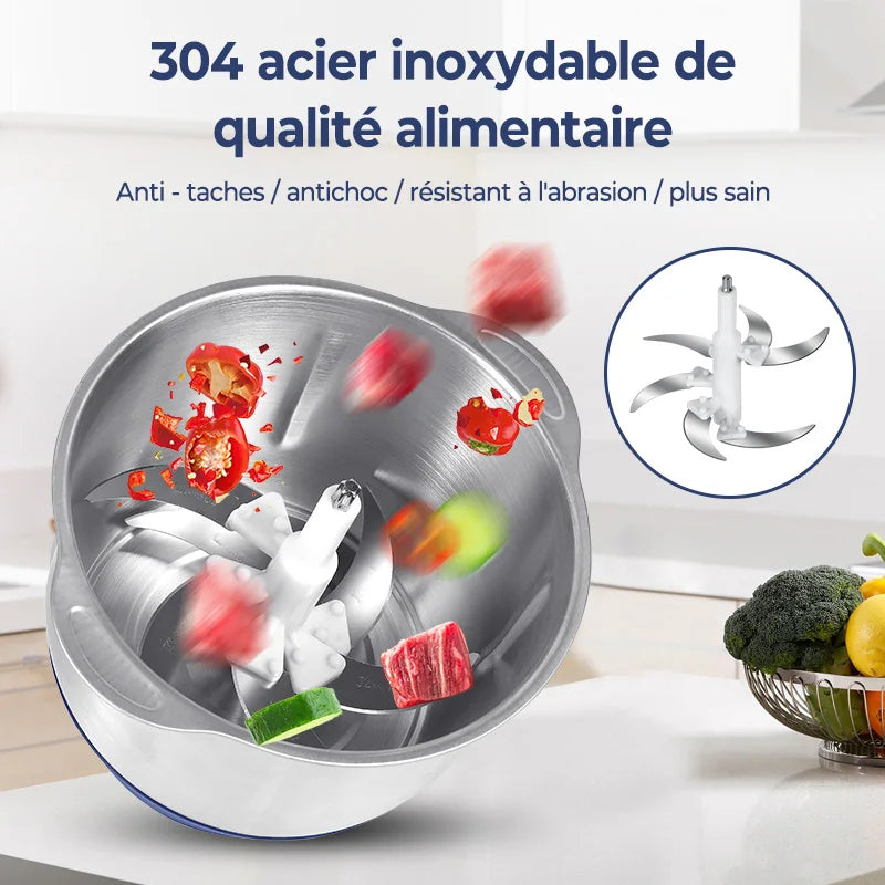 Electric Meat Grinder | 5L Food Crusher & Stainless Steel Vegetable Slicer - Multifunctional Kitchen Appliance