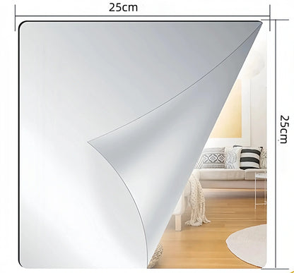 4pcs 3D Self-Adhesive Mirror Wall Stickers — Thickened 2mm Flexible Acrylic DIY Art for Living Room Decoration, 25/35cm