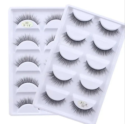 5 Pairs 3D Real Mink False Eyelashes – Soft Natural Look Eyelash Extensions for Makeup & Daily Wear