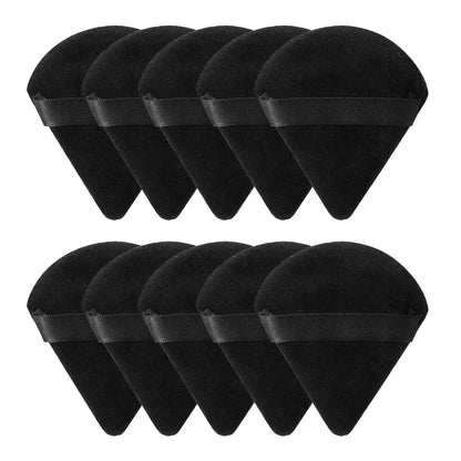 10/20PCS Triangle Velvet Powder Puffs – Mini Face Makeup Sponges, Washable & Lightweight Cosmetic Tools