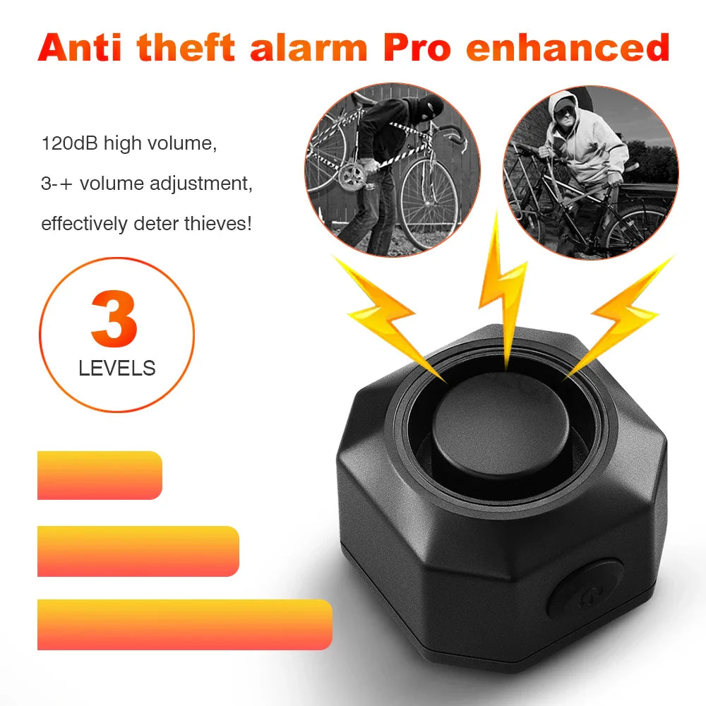 ELECTOP Wireless Bicycle Alarm & Taillight – Waterproof Vibration Anti-Theft Burglar Alarm with Remote Control Brake Sensing Safety Light for Bike & Motorcycle