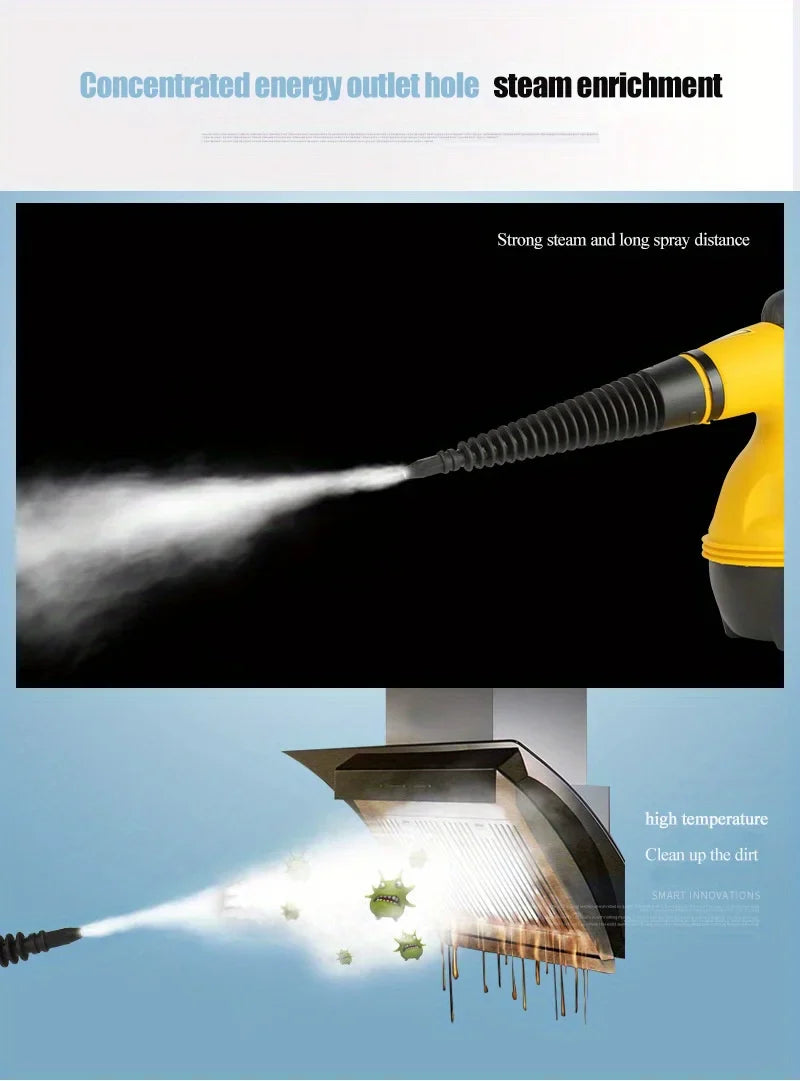 Handheld High-Temperature Steam Cleaner – Multi-Surface Kitchen, Bathroom & Car Cleaning Tool
