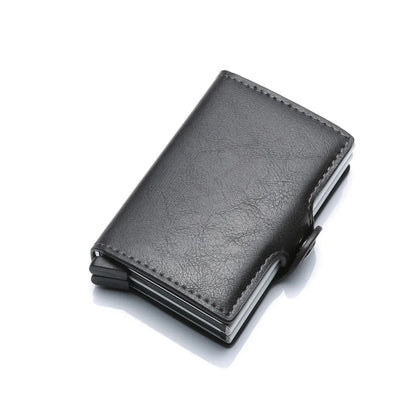 RFID Carbon Fiber Slim Wallet for Men – Mini Card Holder with 14 Slots, Small Money Bag Purse