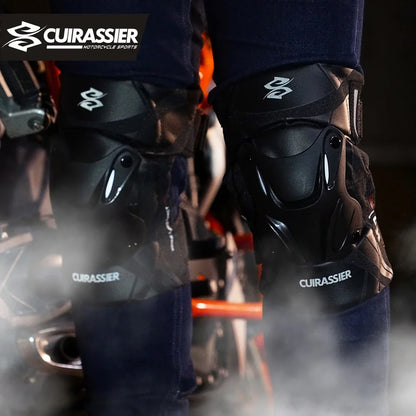 Cuirassier Motorcycle Knee Pads - Reflective Motocross MX Protective Guards Racing Leg Protection Gear