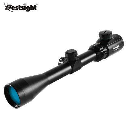 3-9x40 Riflescope Sniper Scope – Red/Green Illuminated Optics with Mil-Dot Reticle & Mounts