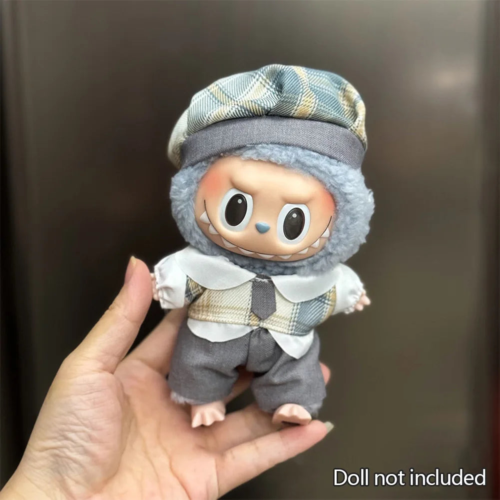 Fashion Labubu Clothes Outfit – Ropa Doll Accessories Suspenders Suit for 15cm & 17cm Labubu V1/V2 Plush Dolls