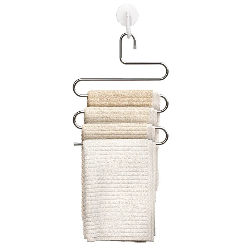 5-Layer Multi-Functional Clothes Hanger – Non-Slip Pant Storage Rack for Hanging & Organization