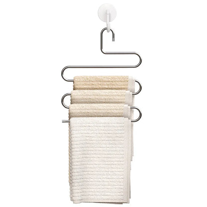 5 Layers Multifunctional Non-Slip Clothes Hanger Rack | Space-Saving Pants & Clothing Storage Organizer