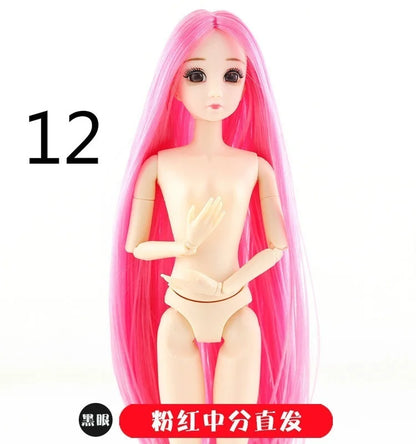 30cm Fashion Princess Babi Doll – 3D Eyes, 20-Joint DIY Plastic Doll for Girls, BJD Model
