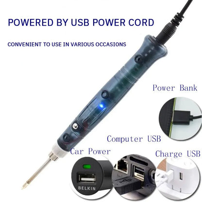 Portable Mini USB 5V Soldering Iron - Household Electronic Repair Solder Welding Tool, Student Electric Soldering Pen Combination