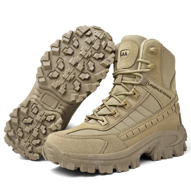 Men's Tactical Hiking Boots - Shock-Absorbing Non-Slip Desert Boots for Winter Outdoor Camping & Trekking