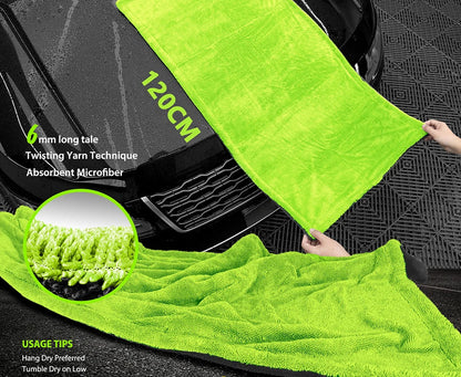 1400GSM Heavy Duty Car Drying Towel — 60x120cm Oversized Double-Sided Super Absorbent Scratch-Free Cleaning Cloth