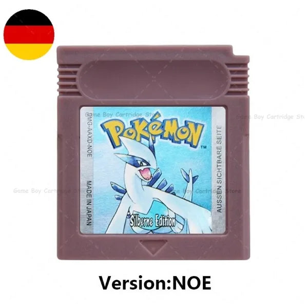 GBC Pokémon Game Cartridge Bundle – Red, Blue, Crystal, Gold, Silver, Yellow & Green, Multi-Language