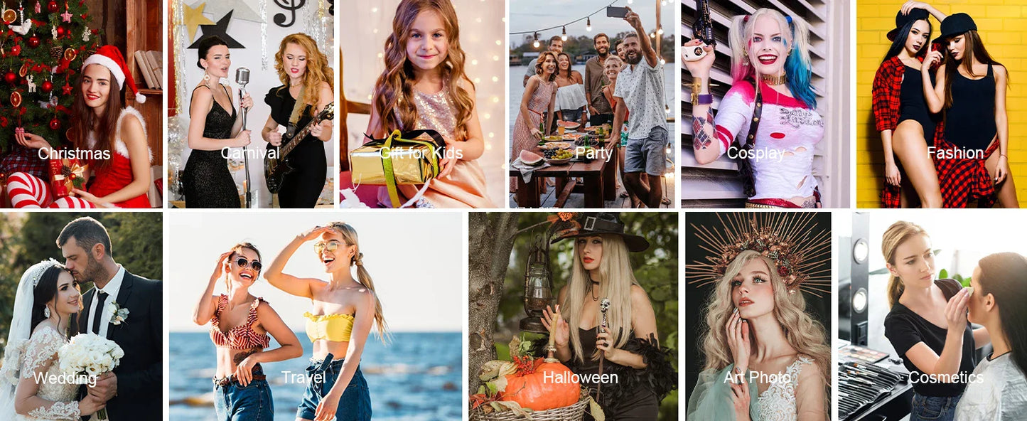 1/5/11 Pack 22" Clip-In Multi-Color Rainbow Hair Extensions – Synthetic Highlights for Girls, Women & Kids