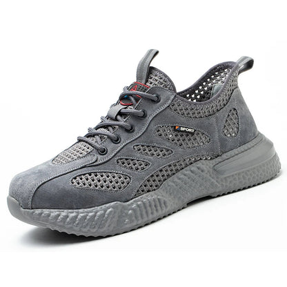 Men’s Summer Work Shoes — Lightweight Breathable Safety Sneakers with Steel Toe Cap