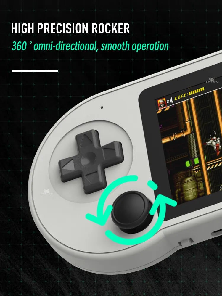 DATA FROG SF2000 Portable Handheld Game Console - 3 Inch IPS Screen - Built-in 6000 Retro Video Games - Fun for Kids