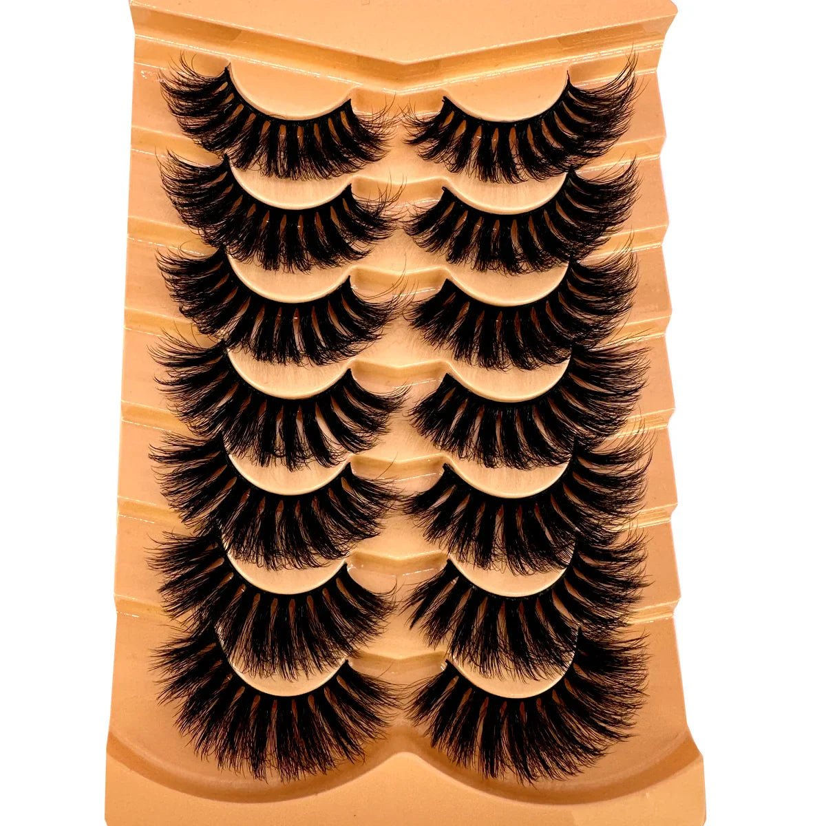 7 Pairs 3D Mink Fur False Eyelashes – Thick Short Dramatic Natural Look Makeup Lashes Wholesale