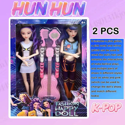 NEW KPop Demon Hunters Doll Toy — Rumi Mira Zoey Action Figure, Princess Baby Girl DIY Plastic Toy for Girls