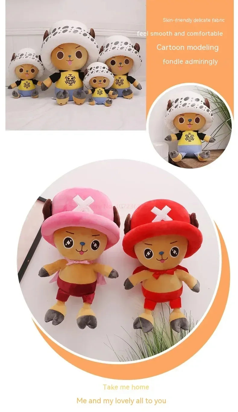 One-Piece Anime Plush — Monkey D. Luffy & Tony Chopper Stuffed Doll, 35–70cm, Sleeping Pillow Toy Gift