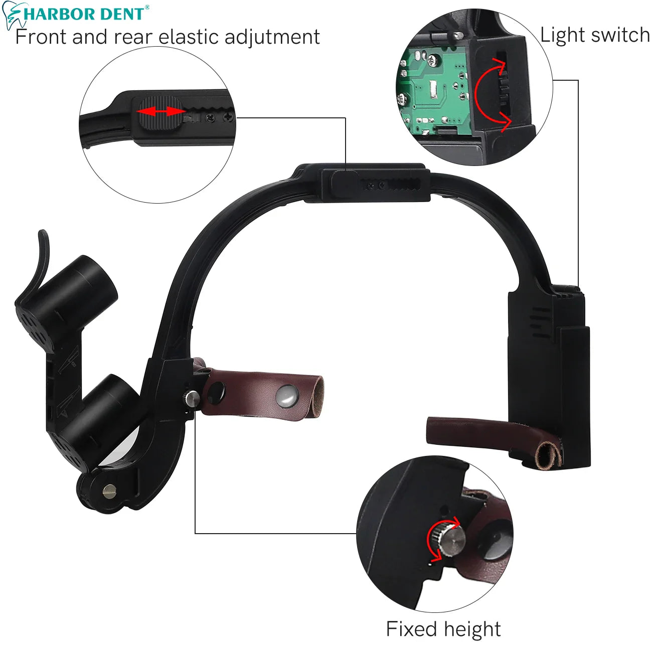 5W Dental LED Headlight – 2.5X/3.5X Magnification Binocular Loupes with 2 Filters for Dentist Surgery