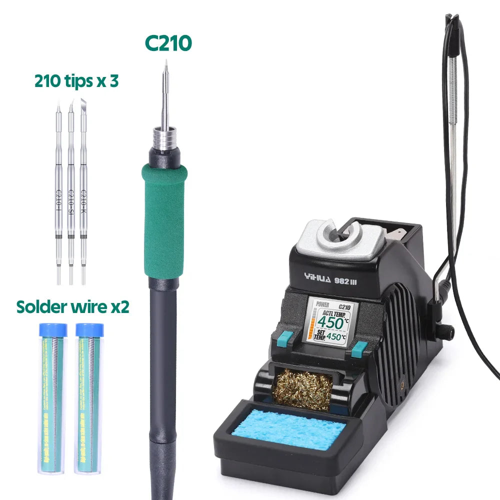 YIHUA 982-III Precision Soldering Station – Adjustable Temperature Soldering Iron for C115 C210 C245 Welding & Rework